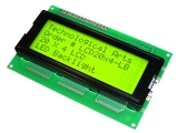 20-character 4-line, LED backlit LCD